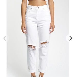NWT Pistola White Ripped Girlfriend Jeans COPY